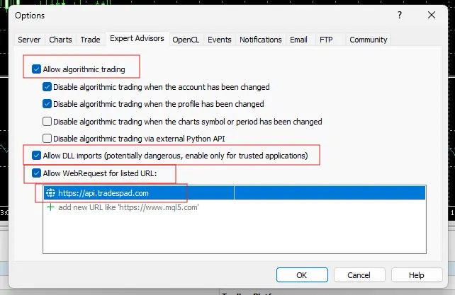 Necessary parameters